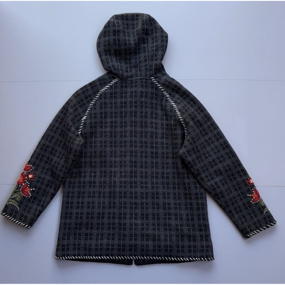 Icelandic Design Women M Wool Art-to-Wear Sweater Jacket Embroidered Cottagecore - Picture 2 of 14